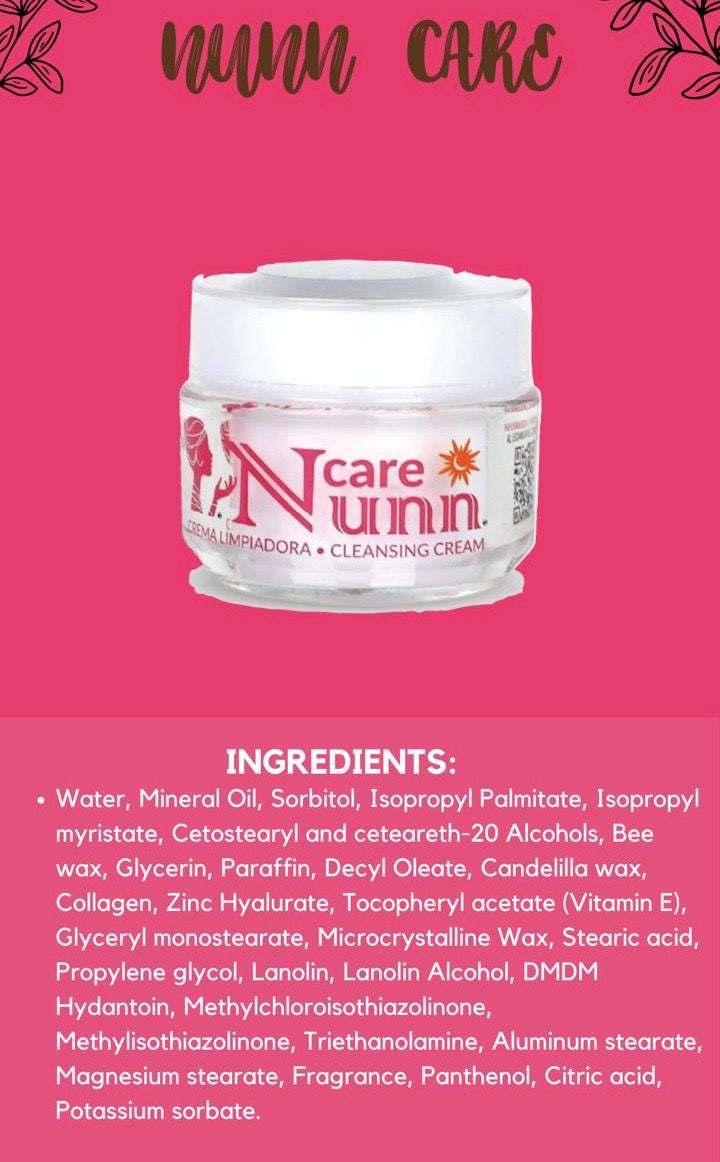 Nunn Care Crema Limpiadora Cleansing Cream 1 Oz and Aqua Serum 1.6 Oz PACK